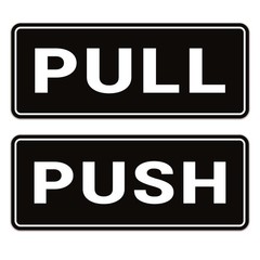 RAMIEYOO Push Pull Sticker Sign,6 Pack Push Pull Signs for Glass Doors and Ot…