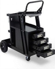 Heavy Duty Welding Cart with 4 Drawers, 360° Rolling Trolley for MIG/TIG/Plasma