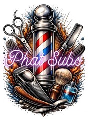 Sublimation Print Barber Pole Ready To Press Heat Transfer