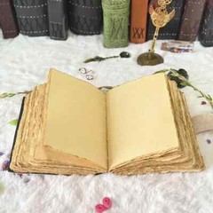 400 Pages – Grimoire Fox Leather Journal Blank Spell book of shadows Fat journal