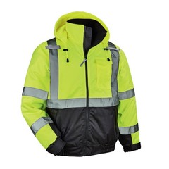 Unisex Adult Hi Vis Safety GloWear 8377 Type R Class 3 Lime Quilted Bomber Ja…