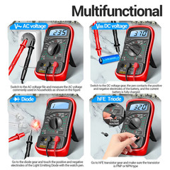 Professional Digital Multimeter Voltmeter Ohmmeter Ammeter Multi Tester Meter