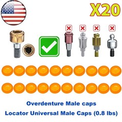 US Dental Overdenture Locator Core Tool Retention Male Caps For Abutment Inserts