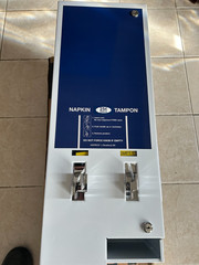 Hospeco Tampon&Napkin Dispenser 25¢ Coin/FREE Vend Commercial Bathroom Machine