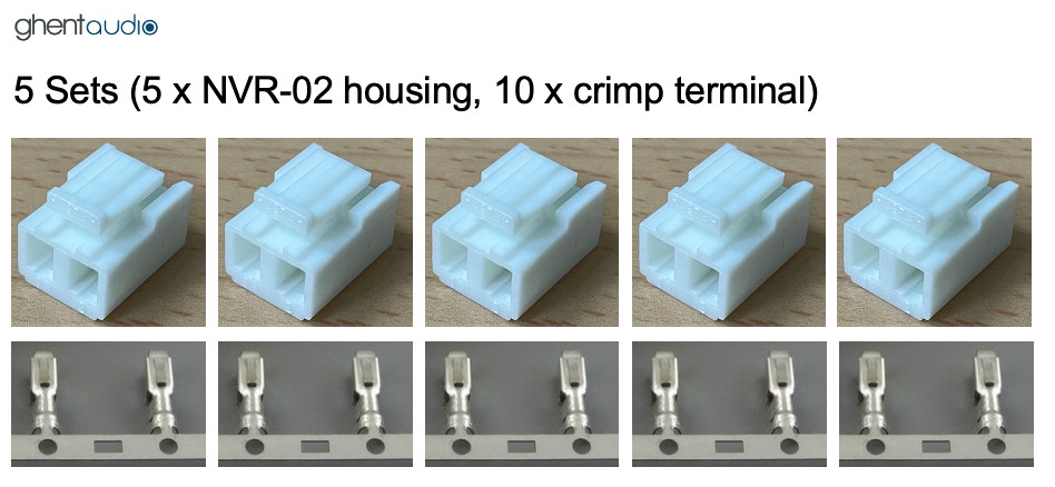 JST NVR-02 Housing (5.0mm Pitch, 2 ways) & crimp contact ghentaudio