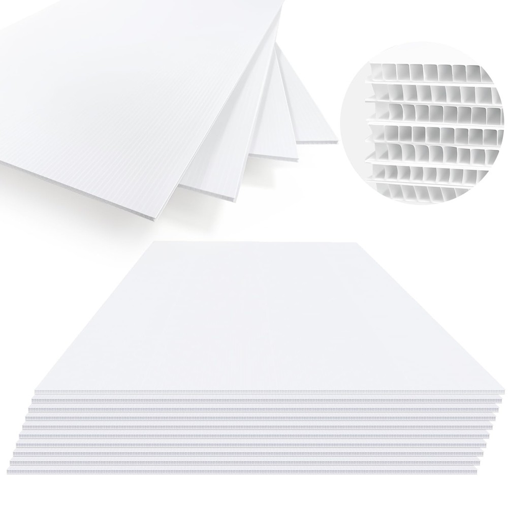 24 x 36 Inches Corrugated Plastic Board, 10 Pcs Poster Boards for Yard Signs,…