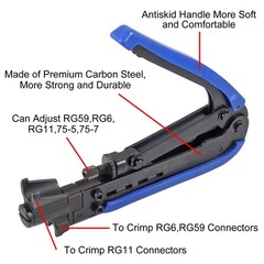 20Pcs F Type RG6 Compression Connectors Coaxial Cable Crimper Kit with Wire…