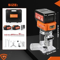 30000RPM Cordless Compact Wood Router for Makita 21V Battery, Carving 1/4″ Col