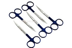 NEW GERMAN 5 IRIS SCISSORS 4.5″CURVED SUPERCUT DENTAL SURGICAL INSTRUMENT-BLUE