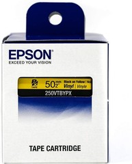 Epson LABELWORKS 250VTBYPX Black on Yellow 2″ (50mm) Vinyl Label Tape **5-PACK**