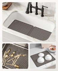 Bligli Mesh Sink Mat, 15.7 x 11.8inch Prtector 15.7″ x 11.8″, Clear Gray