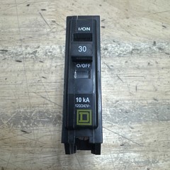 Square D QO130 Miniature Circuit Breaker – 30 A, 1 Pole, 120/240 VAC