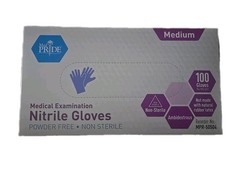 MedPride Powder-Free Nitrile Exam Gloves, Iris Blue, Medium, Box/100
