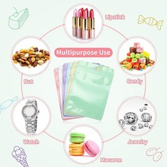Resealable Packaging Bags Macaron Color Self Seal Bags Hang Hole Storage Pouches