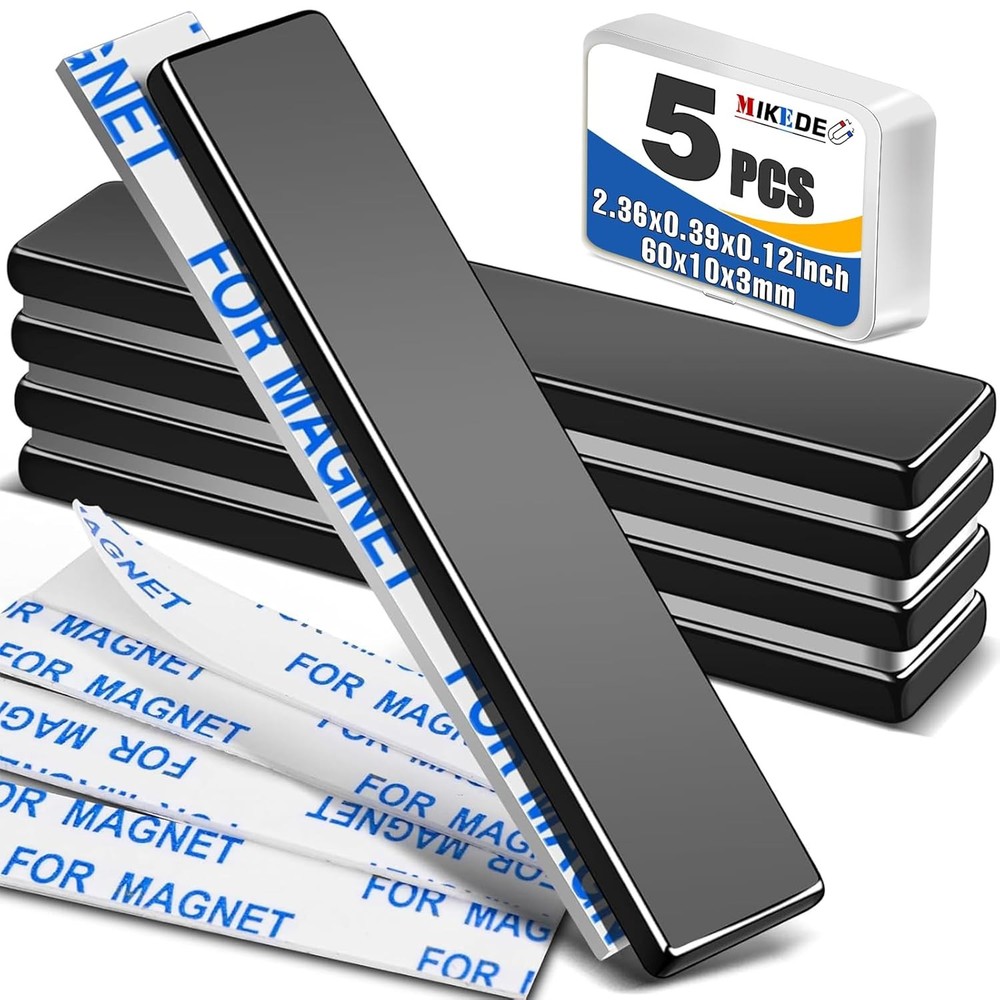 Neodymium Magnets, 5 Pack Black Super Strong Magnets Bar, Waterproof Heavy