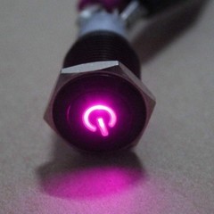 16mm 12V 3A Car Purple LED Light Power Metal Push Button Toggle Switch Purple