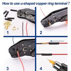 500Pcs U Shape Copper Terminals Crimp Kit – Non-Insulated Assortment Cable Wire
