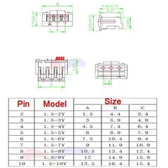 JST SH1.0mm SH1.25mm ZH1.5mm 2-10Pin Micro Connector PCB Socket Plug Wire Cable