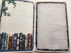 Junk Journal Booklet Blank “BOOK CLUB” Library Books HANDMADE Lg 8.5″x5.5″ 40pgs
