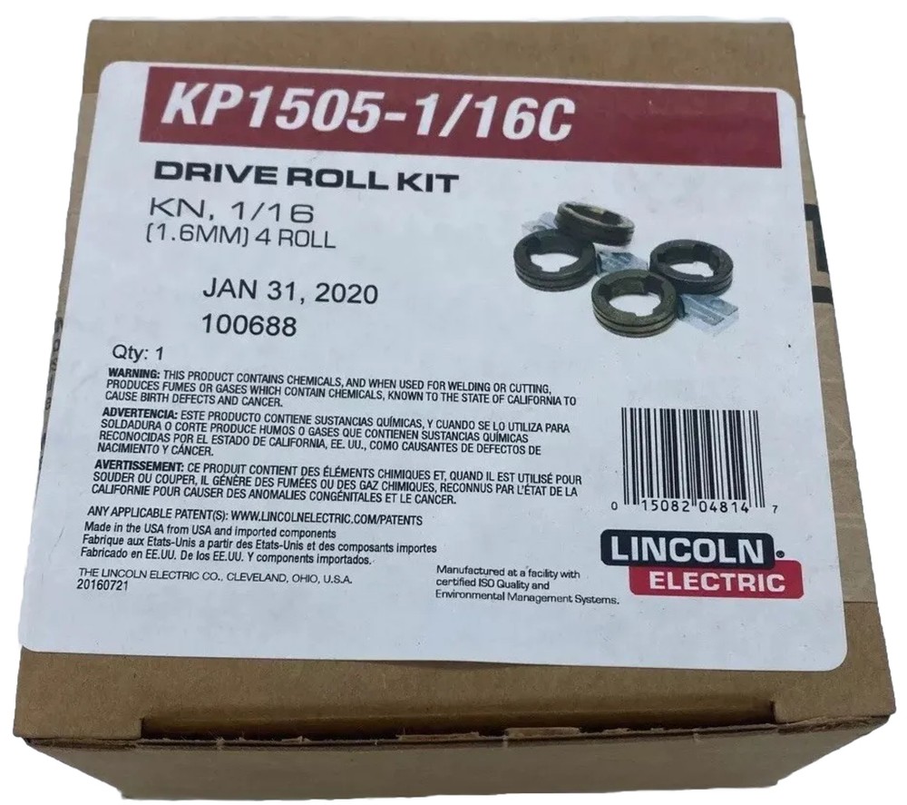 LINCOLN Electric KP1505-1/16C DRIVE ROLL KIT CORED WIRE. KN 1/16. 1.6mm 4 Roll.