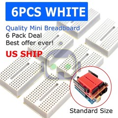 6pcs White Breadboard SYB-170 Tie-points Solderless Prototype PCB Circuit Board