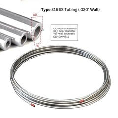 3/8″ OD x 100′ Length x .020″ Wall Type 316 Stainless Steel Tubing Coil