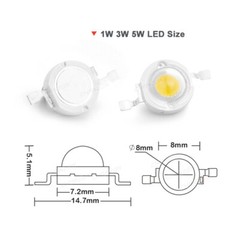 10PCS High Power Led Chip 1W 3W 5W White Light Emitter Diode Smd Lamp Bead Bulb