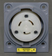 Hubbell Kellems Locking Receptacle HBL2310SR2, 125V 20A, Twist-Lock L5-20R, IP20
