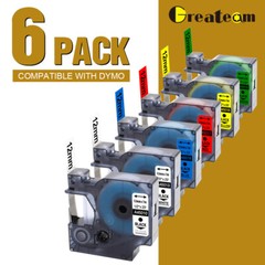 6PK Compatible Dymo D1 45013 45010 Label Tape for DYMO LabelManager 160 280 420P