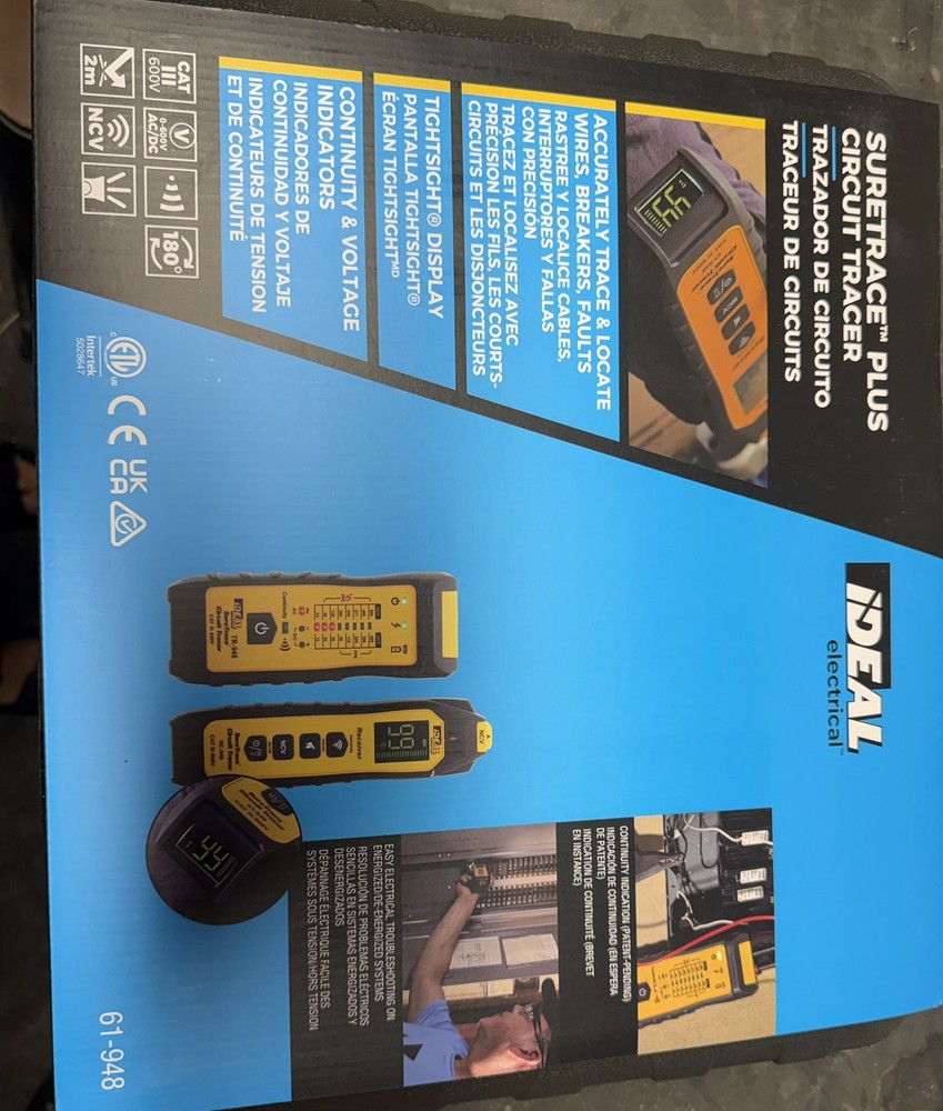 New Ideal Electrical 61-948 SureTrace Plus Circuit Tracer Kit 0-600V AC/DC