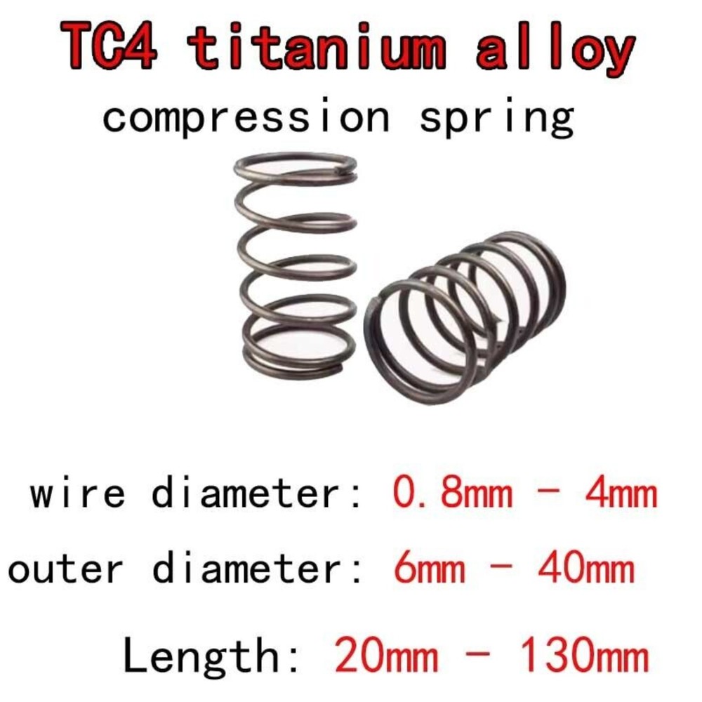 0.8/1/1.5/2/2.5/3/4mm Wire Dia TC4 Titanium Alloy Spring Compression Springs