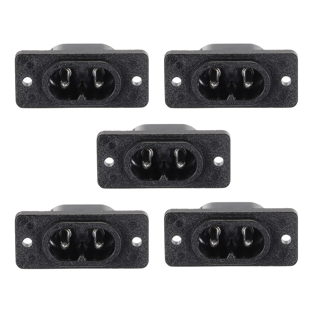 5 x C8 Panel Mount Plug Adapter 250V AC 2.5A 2 Pins IEC Inlet Module Straight