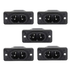 5 x C8 Panel Mount Plug Adapter 250V AC 2.5A 2 Pins IEC Inlet Module Straight
