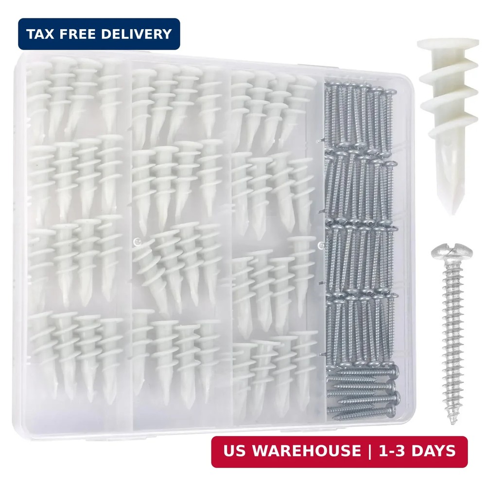 Self Drilling Drywall Anchors – 104Pcs Dry Wall Anchors and Screws Kit for Drywa