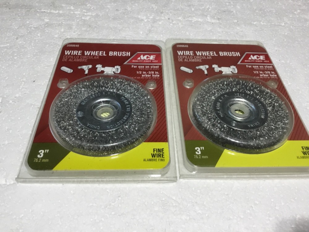 ACE HARDWARE #2099646 FINE WIRE WHEEL BRUSHES 3″ BRAND NEW IN PACKAGE LOT OF 2
