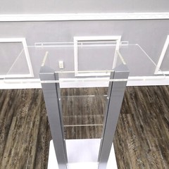 Clear Acrylic Plexiglass Podium Metal Corners Church Pulpit Lectern Funeral
