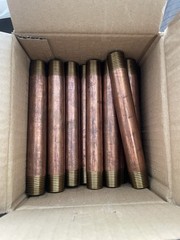 Caja de 25 Red Brass Pipe Nipple 1/2″ x 6″ Plumbing Pipes