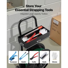 Uimoso Strapping Cart for PET/PP Polyester Straps with 8-inch Core