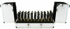 33 PC LARGE SIZE SIZED STEEL METAL SILVER AND DEMING TOOL DRILL BIT SET DEMMING
