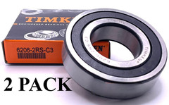 NEW (2PACK)TIMKEN 6206 2RS C3 DEEP GROOVE BALL BEARING, RUBBER SEALED 30x62x16mm