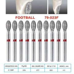 Dental Fine Grit Diamond Burs 379-023F/368-023F Egg Football Shape for Cutting