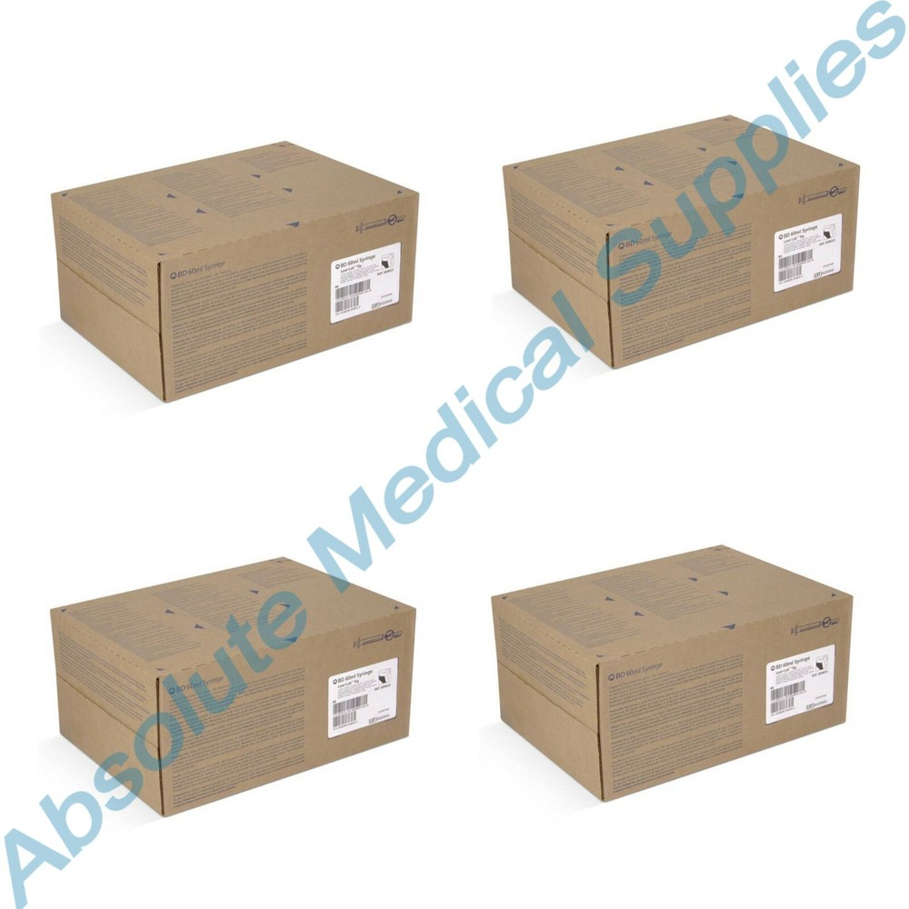 *160-Pieces* BD 60mL Sterile Disposable Syringe Luer-Lok-Tip 309653 Four Boxes
