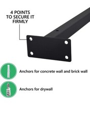 6 Pcs Floating Shelf Brackets 6″ Heavy Duty Wall Mounted Industrial Metal -Black