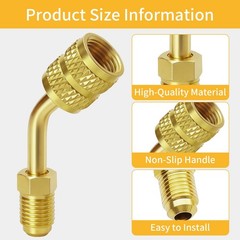 R410a Adapter Mini Split System 5/16 1/4 HVAC Quick Coupler Brass Fittings 2PK