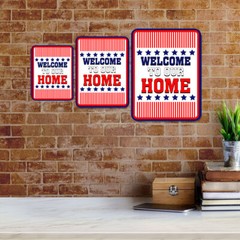 Portrait Round Plus Stars, Stripes, and Proud: Welcome to Our Home Sign