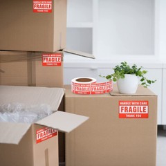 3″x5″ Fragile Handle with Care Thank You Shipping Labels Stickers 500 Per Roll