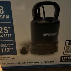 Everbilt 1013139926 1/3 HP Submersible Portable Utility Pump
