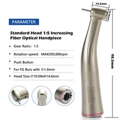 Dental 1:5 Electric Handpiece Fiber Optic Contra Angle High Speed KAVO NSK Style