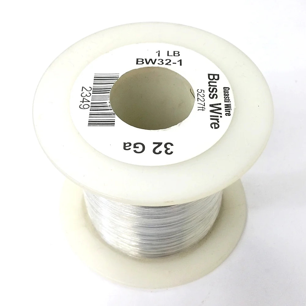 BW32-1, 32 Gauge Tinned Copper Bus Wire, 1 Pound Roll (5,227′ Approx.) 32AWG