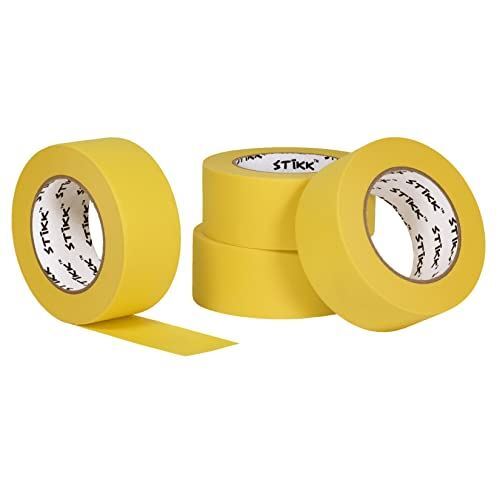 4 Pack 2″ inch x 60yd STIKK Yellow Painters Tape 14 Day Easy Removal Trim Edge